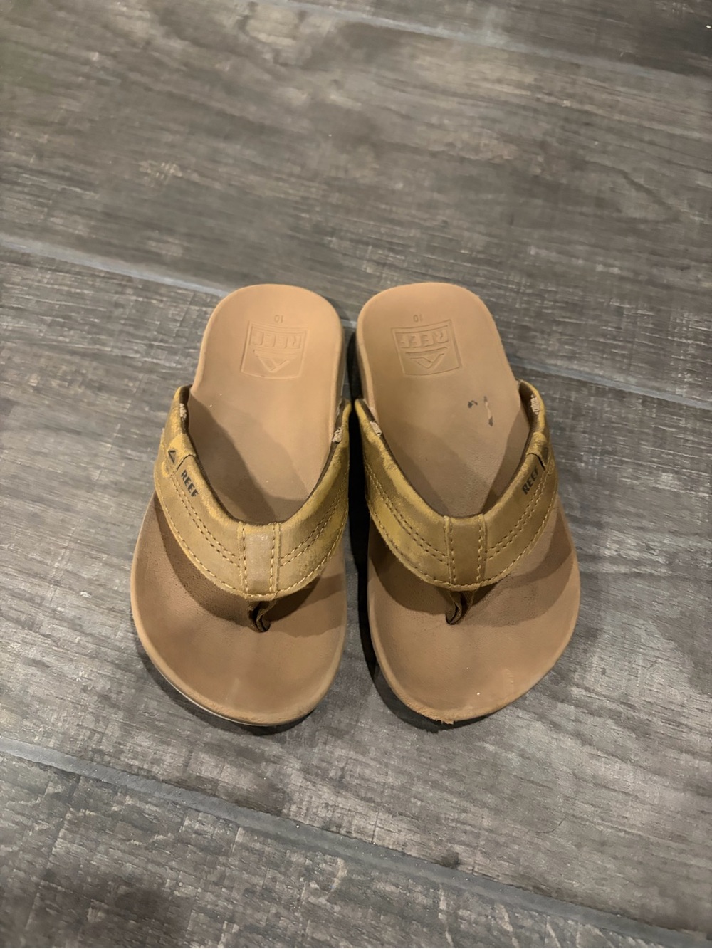 Reef Brown-Tan Leather Sandals - Brown